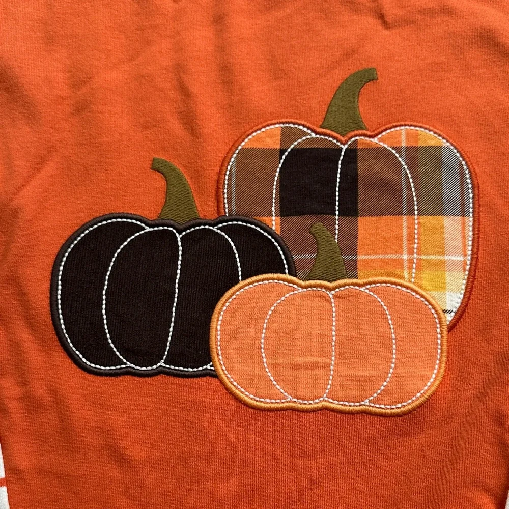 NWT Gymboree Orange Pumpkin Plaid Long Sleeve Tee size 8